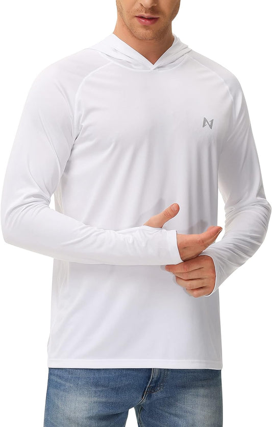 Sun Shirt UPF 50+ Men'S Fishing Shirt Long Sleeve UV Protection Hoodie Rash Guard for Swimming Running Hiking