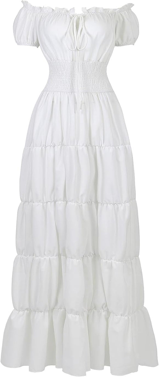 Renaissance Costume Women Dress: Medieval Costumes for Women Renaissance Dresses - Peasant Cottagecore Theme Party